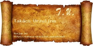 Takács Urzulina névjegykártya